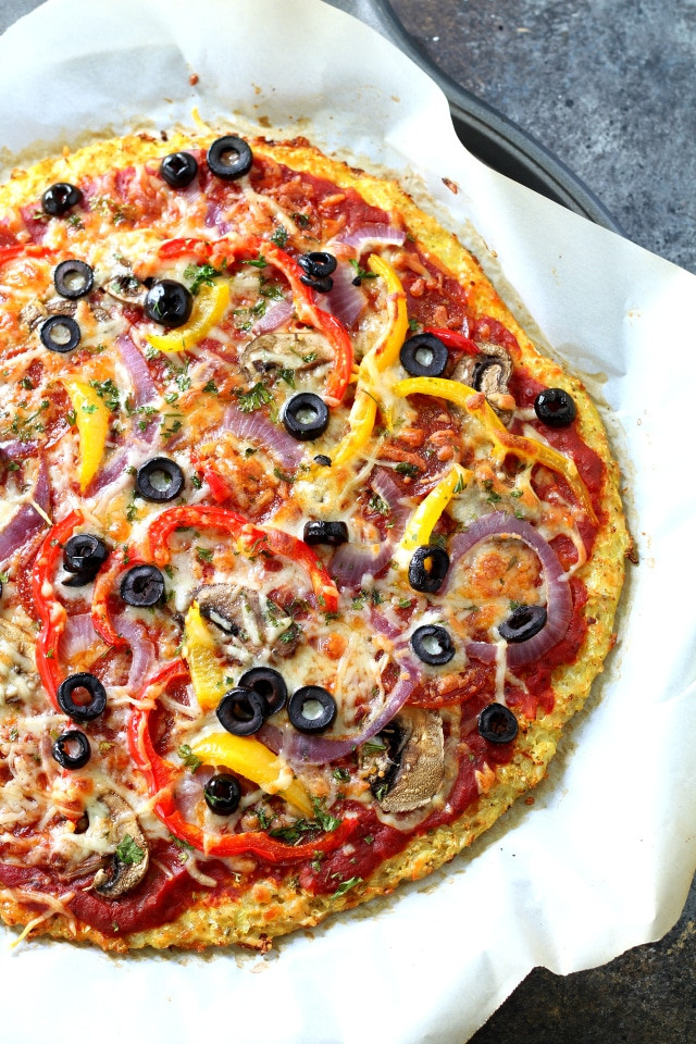 Low Calorie Pizza Dough
 Loaded Pizza on Cauliflower Crust Kim s Cravings