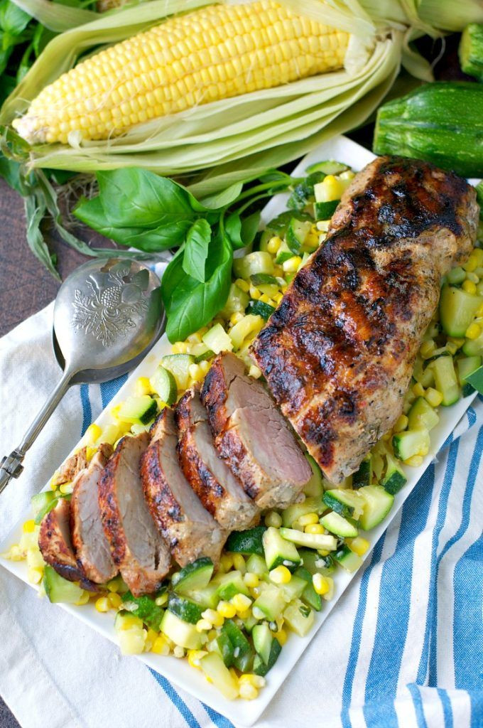 Low Calorie Pork Tenderloin Recipes
 Grilled Garlic and Herb Pork Tenderloin with Zucchini and