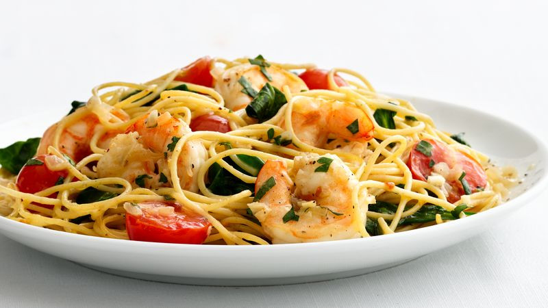 Low Calorie Shrimp Pasta
 Skinny Garlic Shrimp Pasta Recipe BettyCrocker