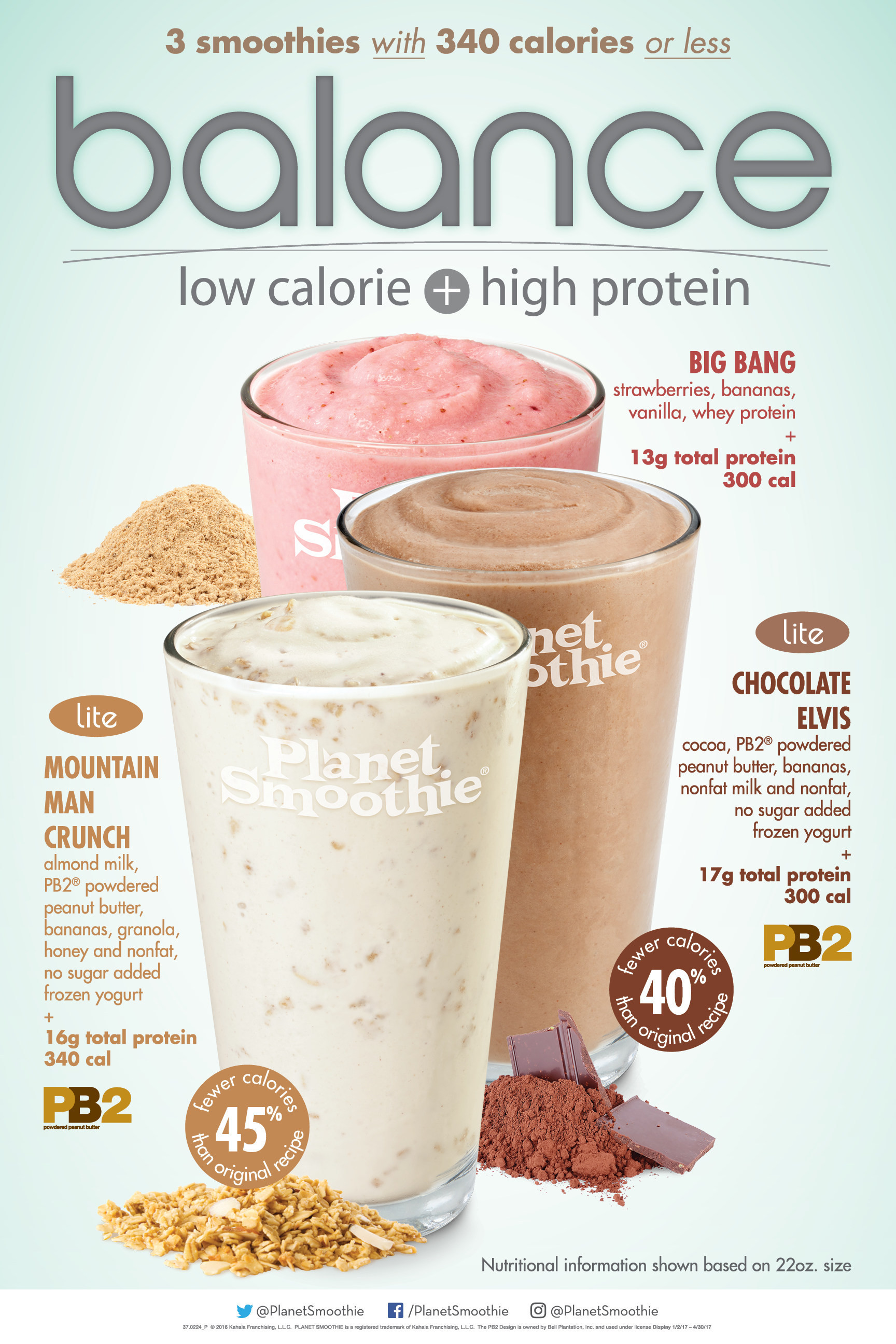 Low Calorie Smoothies
 Planet Smoothie Features Three Low Calorie High Protein