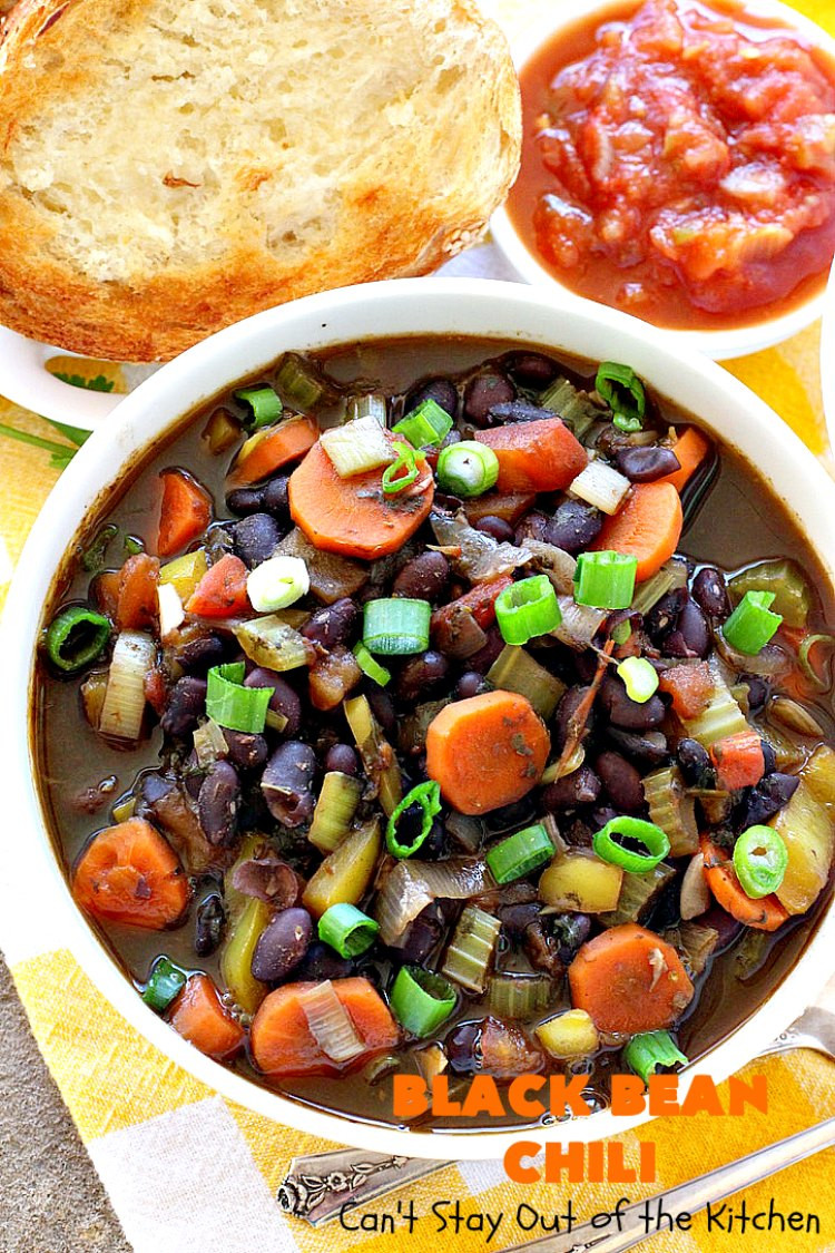 Low Calorie Vegetarian Chili
 Black Bean Chili Can t Stay Out of the Kitchen