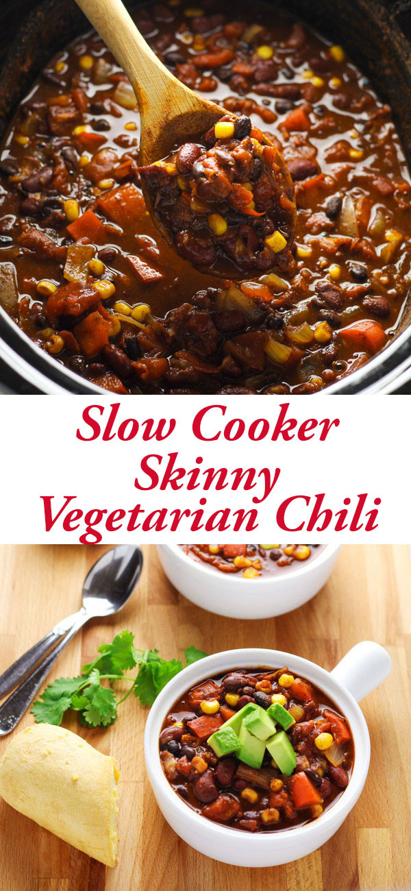 Low Calorie Vegetarian Chili
 Slow Cooker Skinny Ve arian Chili Tastefulventure