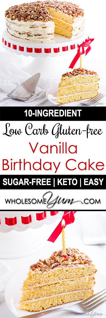 Low Carb Birthday Cake Recipes
 Vanilla Gluten Free Keto Birthday Cake Recipe Sugar Free