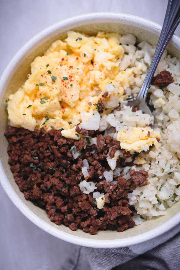 Low Carb Breakfast Bowls
 Low Carb Keto Breakfast Burrito Bowl Recipe [Paleo] KETOGASM