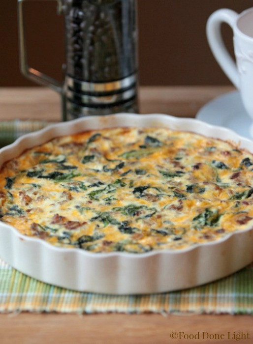 Low Carb Breakfast Quiche
 Healthy Low Fat Turkey Sausage Cheese and Kale Quiche