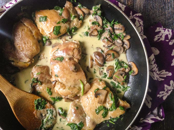 Low Carb Chicken And Mushroom Recipes
 Creamy Chicken Skillet Dinner with Spinach & Mushrooms