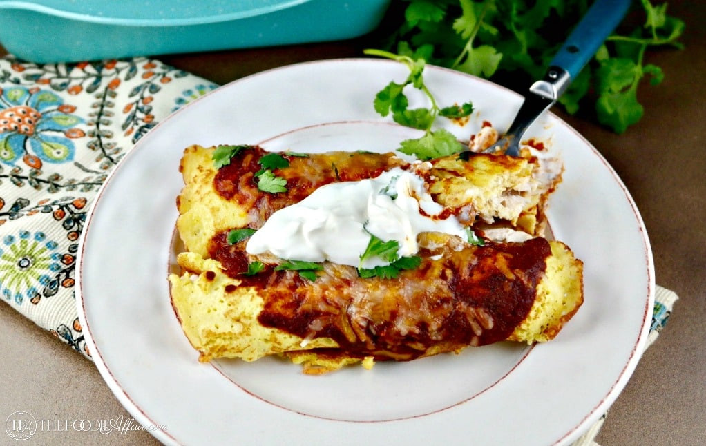 Low Carb Chicken Enchiladas
 Low Carb Enchiladas with Homemade Sauce & Cheesy Chicken