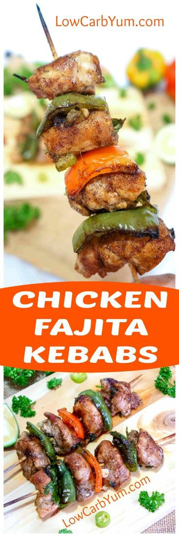 Low Carb Chicken Fajitas
 Low Carb Chicken Fajitas on Skewers for BBQ or Cookout