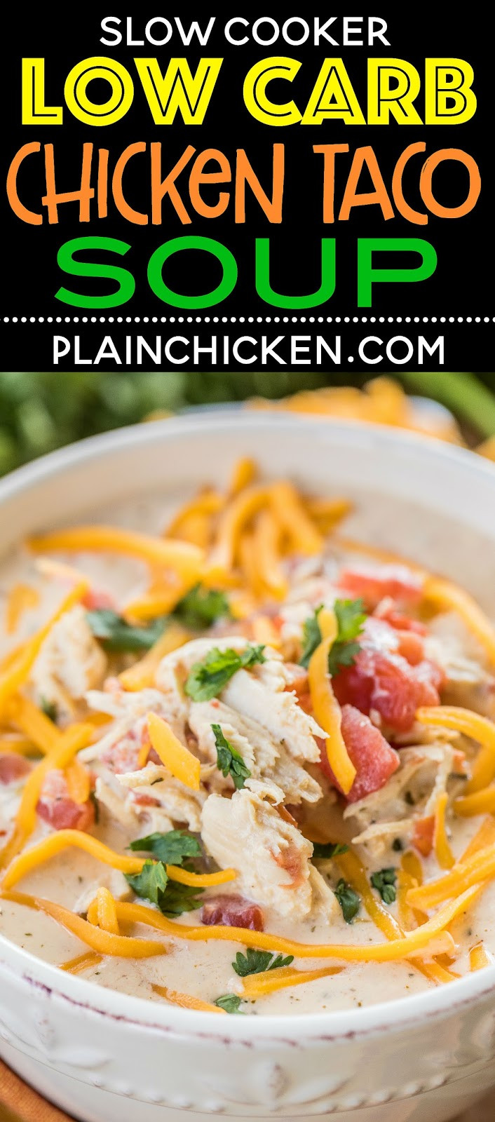 Low Carb Chicken Soup Slow Cooker
 Slow Cooker LOW CARB Chicken Taco Soup