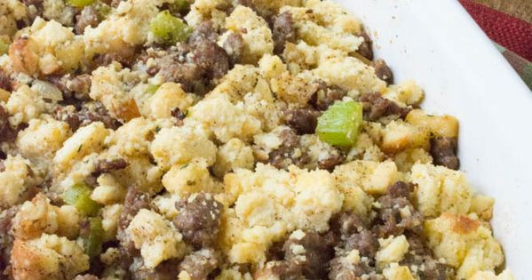 Low Carb Cornbread Stuffing
 Low Carb Cheesy Sausage Cornbread Stuffing