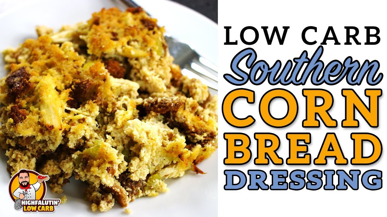 Low Carb Cornbread Stuffing
 Low Carb CORNBREAD DRESSING Southern Keto Chicken