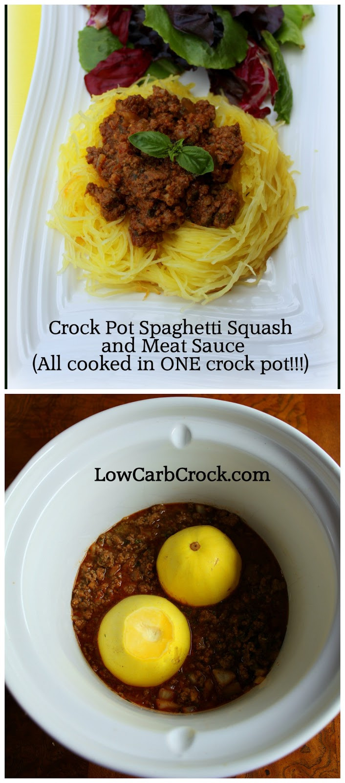 Low Carb Crock Pot Recipes
 Low Carb Crock Pot Meat Sauce and Spaghetti Squash cooked