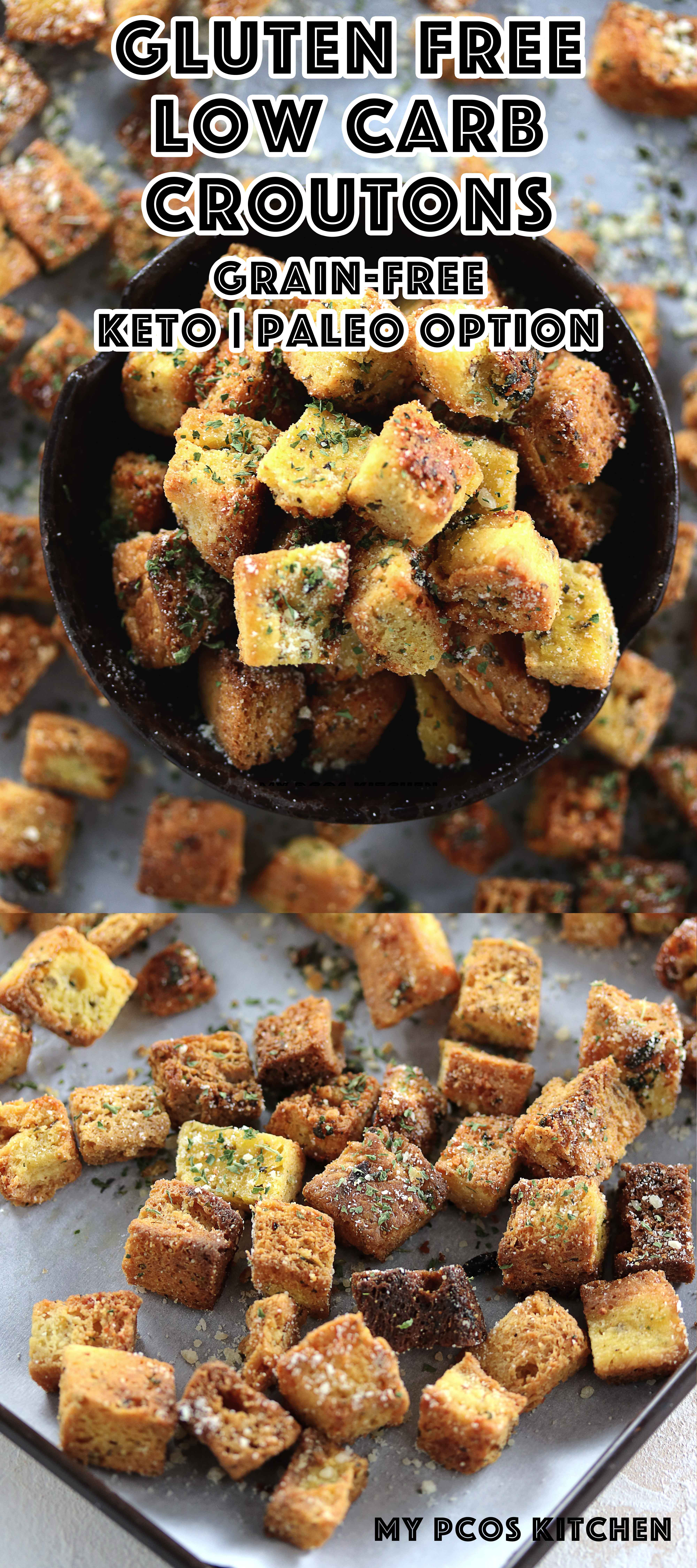 Low Carb Croutons
 Keto Low Carb Gluten Free Garlic Croutons Paleo Option