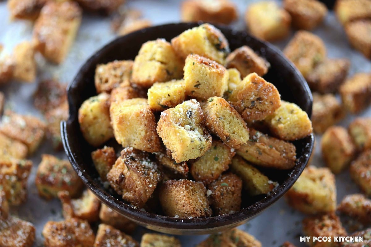 Low Carb Croutons
 Keto Low Carb Gluten Free Garlic Croutons Paleo Option