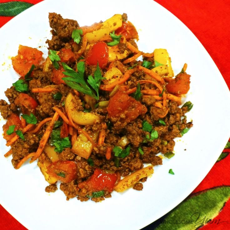 Low Carb Dinner With Ground Beef
 Beef Taco Skillet with Veggies Paleo Low Carb