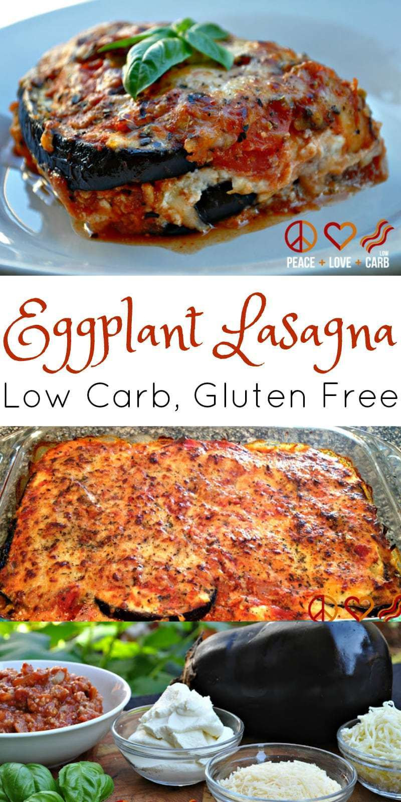 Low Carb Eggplant Lasagna
 Eggplant Lasagna with Meat Sauce Low Carb Lasagna