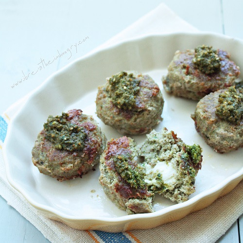 Low Carb Meatball Recipes
 Mozzarella Stuffed Turkey Pesto Meatballs Low Carb