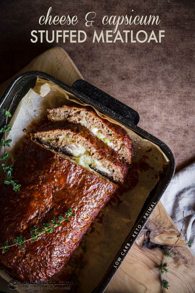 Low Carb Meatloaf With Cheese
 Low Carb Cheese & Capsicum Stuffed Meatloaf