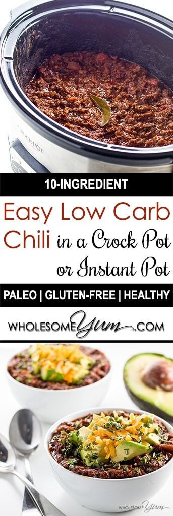 Low Carb Recipes For Instant Pot
 Keto Low Carb Chili Recipe Crock Pot or Instant Pot Paleo