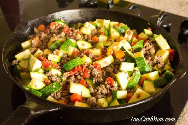 Low Carb Recipes Using Ground Beef
 Mexican Zucchini and Beef Skillet