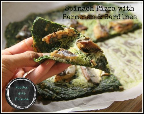 Low Carb Sardine Recipes
 Spinach pizza with parmesan and sardines