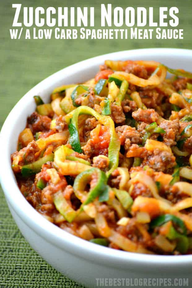 Low Carb Spaghetti Sauce Recipe
 Zucchini Zoodles Noodles in a Low Carb Spaghetti Meat Sauce