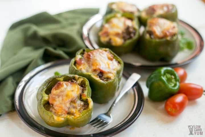 Low Carb Stuffed Bell Peppers
 Low Carb Stuffed Peppers Topped with Cheese