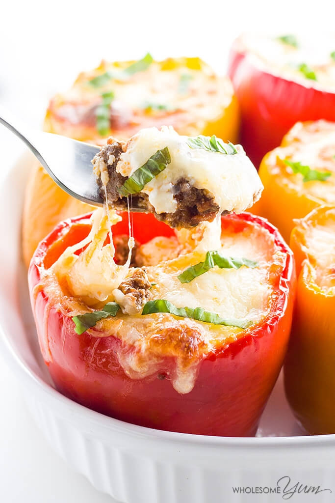 Low Carb Stuffed Peppers Recipe With Ground Beef
 Keto Low Carb Lasagna Stuffed Peppers Recipe VIDEO