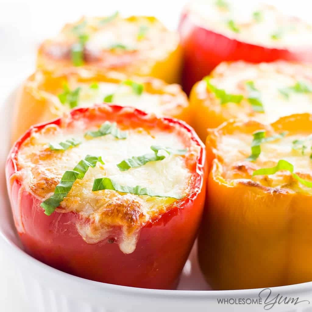 Low Carb Stuffed Peppers Recipe With Ground Beef
 Low Carb Lasagna Stuffed Peppers 7 Ingre nts Gluten free