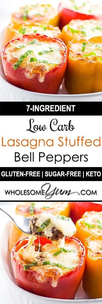 Low Carb Stuffed Peppers Recipe With Ground Beef
 Low Carb Lasagna Stuffed Peppers 7 Ingre nts Gluten free