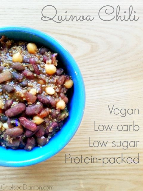 Low Carb Vegetarian Protein
 Quinoa Chili Protein packed Vegan Low Carb Low Sugar