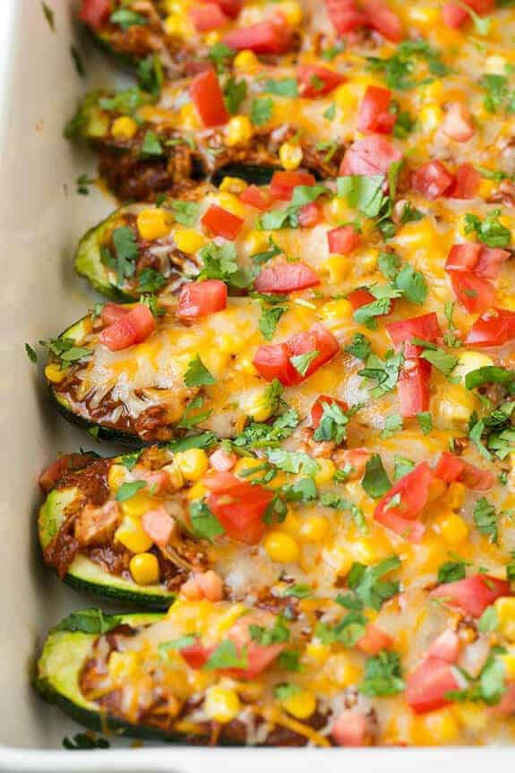 Low Carb Zucchini Enchiladas
 Chicken Enchilada Zucchini Boats