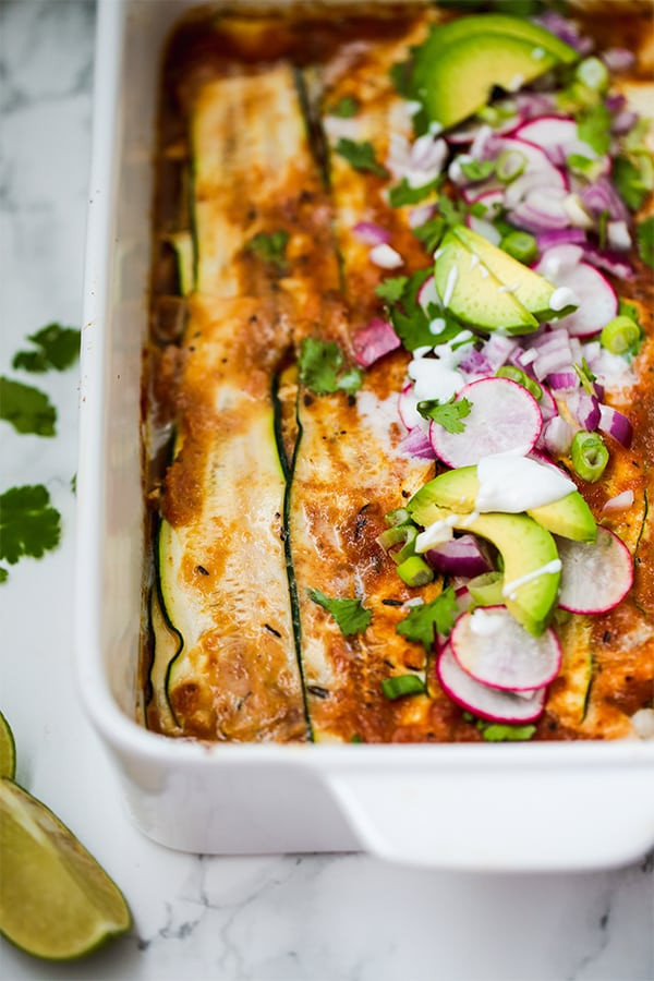 Low Carb Zucchini Enchiladas
 Low Carb Zucchini Chicken Enchilada Casserole Paleo AIP