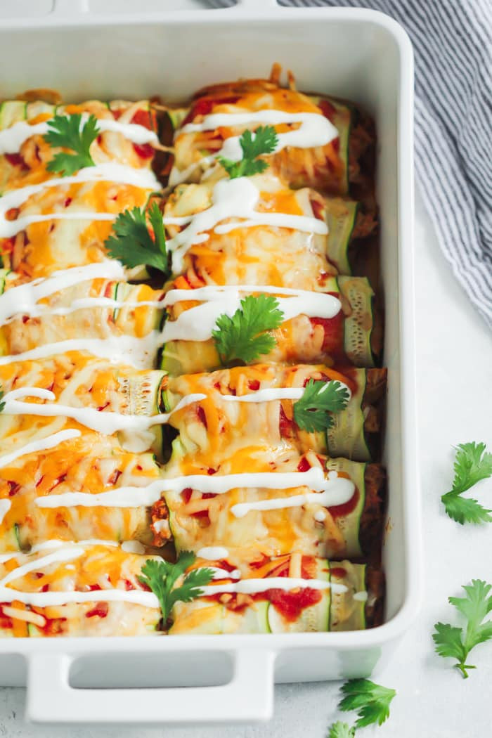 Low Carb Zucchini Enchiladas
 Low Carb Chicken Zucchini Enchilada Primavera Kitchen