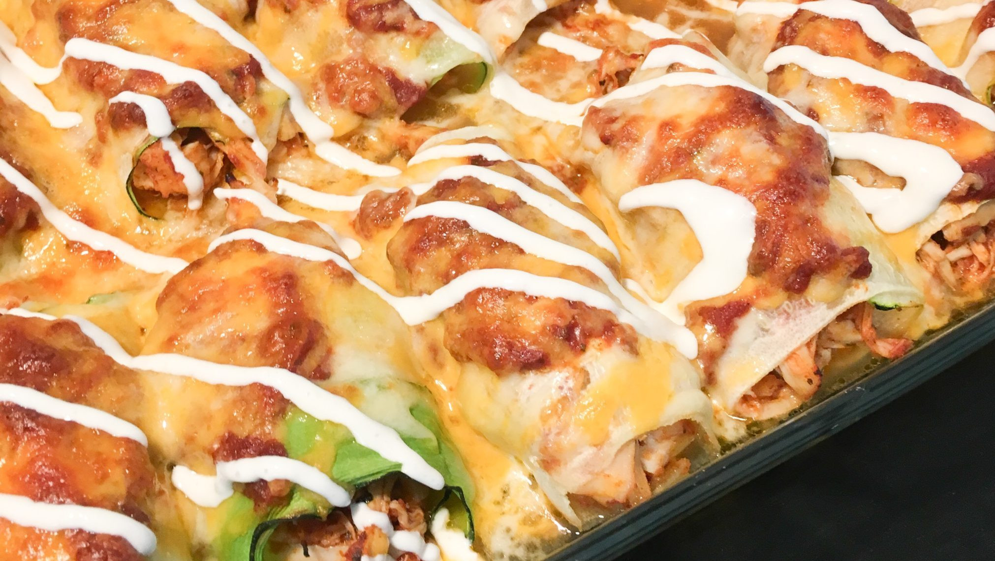 Low Carb Zucchini Enchiladas
 Zucchini Chicken enchiladas helt og aldeles low carb