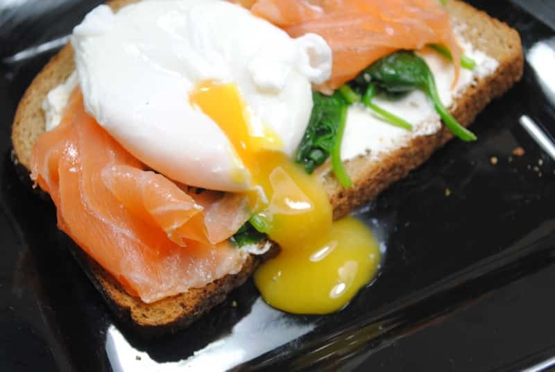 Low Cholesterol Salmon Recipes
 Low fat Salmon spinach and poached egg breakfast