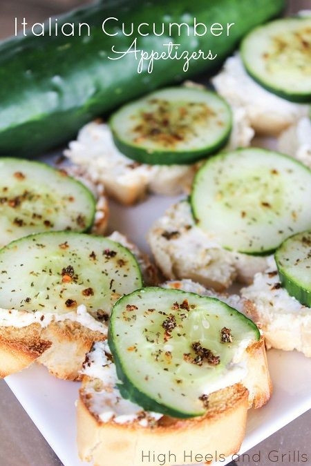 Low Fat Appetizers
 Italian Cucumber Appetizers use low fat cream cheese and a