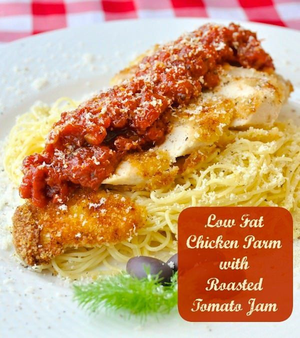Low Fat Baked Chicken
 Low Fat Baked Panko Chicken Parmesan with Roasted Tomato
