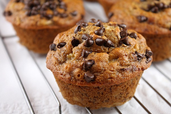 Low Fat Banana Chocolate Chip Muffins
 Honey Sweetened Low Fat Banana Chocolate Chip Muffins