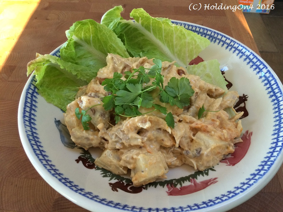 Low Fat Chicken Salad
 Holding Gluten free low fat Cecily Chicken Salad