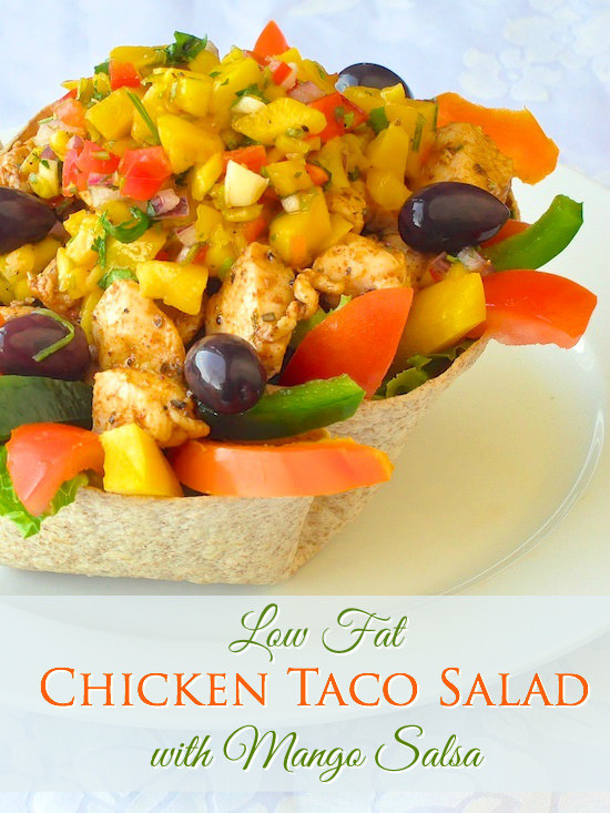 Low Fat Chicken Salad
 Low Fat Chicken Taco Salad with Mango Salsa