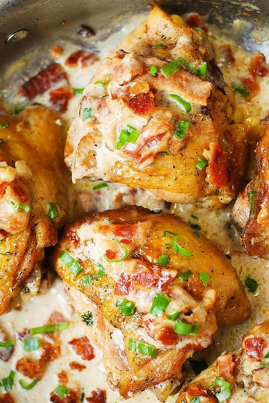 Low Fat Chicken Thigh Recipes
 Pan Fried Chicken with Creamy Bacon Sauce Julia s Album