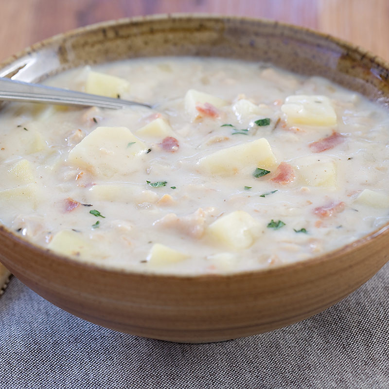 Low Fat Clam Chowder
 Low Fat New England Clam Chowder