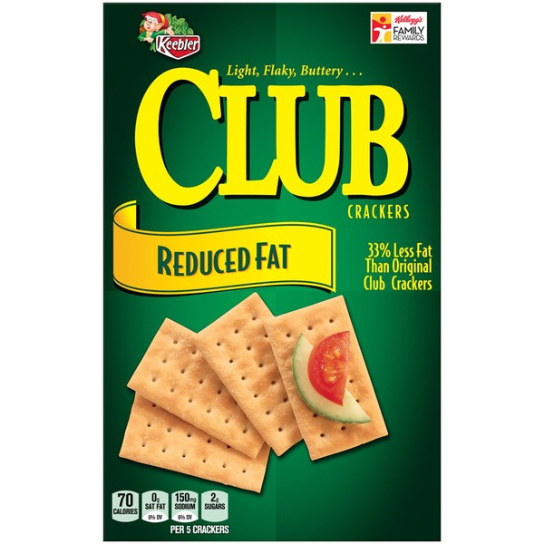 Low Fat Crackers
 Keebler Club Reduced Fat Crackers 11 7 oz from Safeway