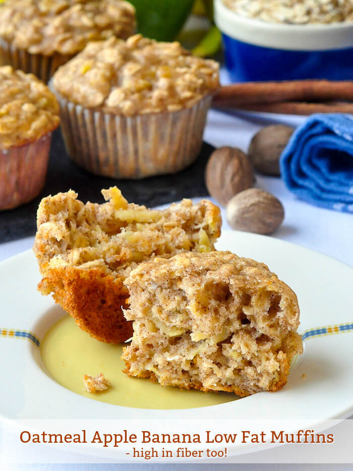 Low Fat High Fiber Recipes
 Oatmeal Apple Banana Low Fat Muffins high in fiber too