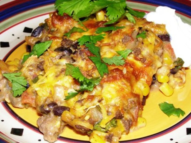 Low Fat Recipe With Ground Beef
 Low Fat Beef And Sour Cream Enchilada Casserole Recipe