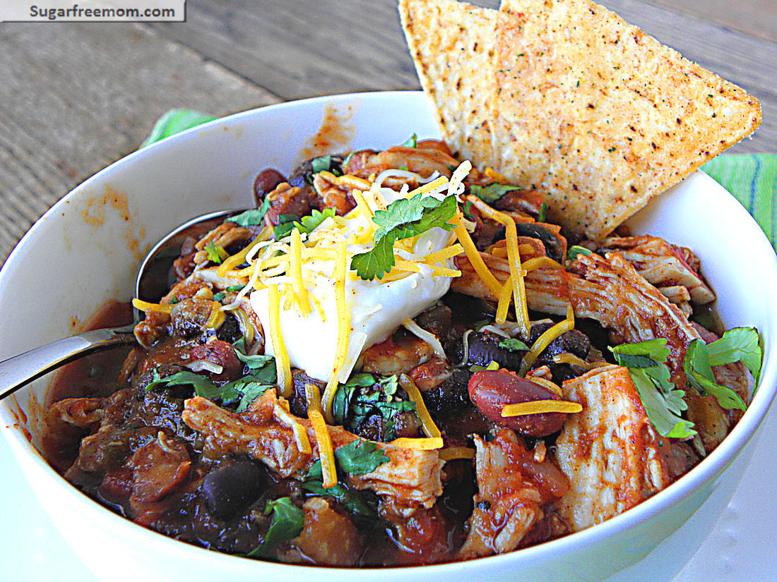 Low Fat Recipes
 Low Fat Crock Pot Chicken Taco Chili