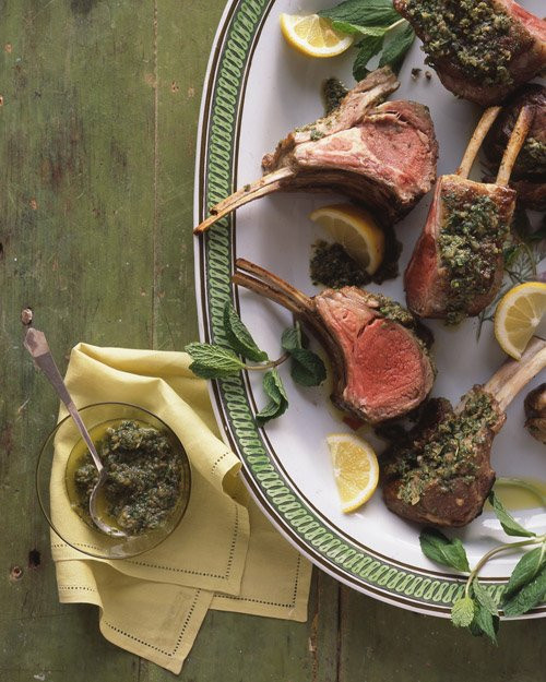 Martha Stewart Easter Dinner Menu
 Rack of Lamb with Mint and Capers Recipe from Martha