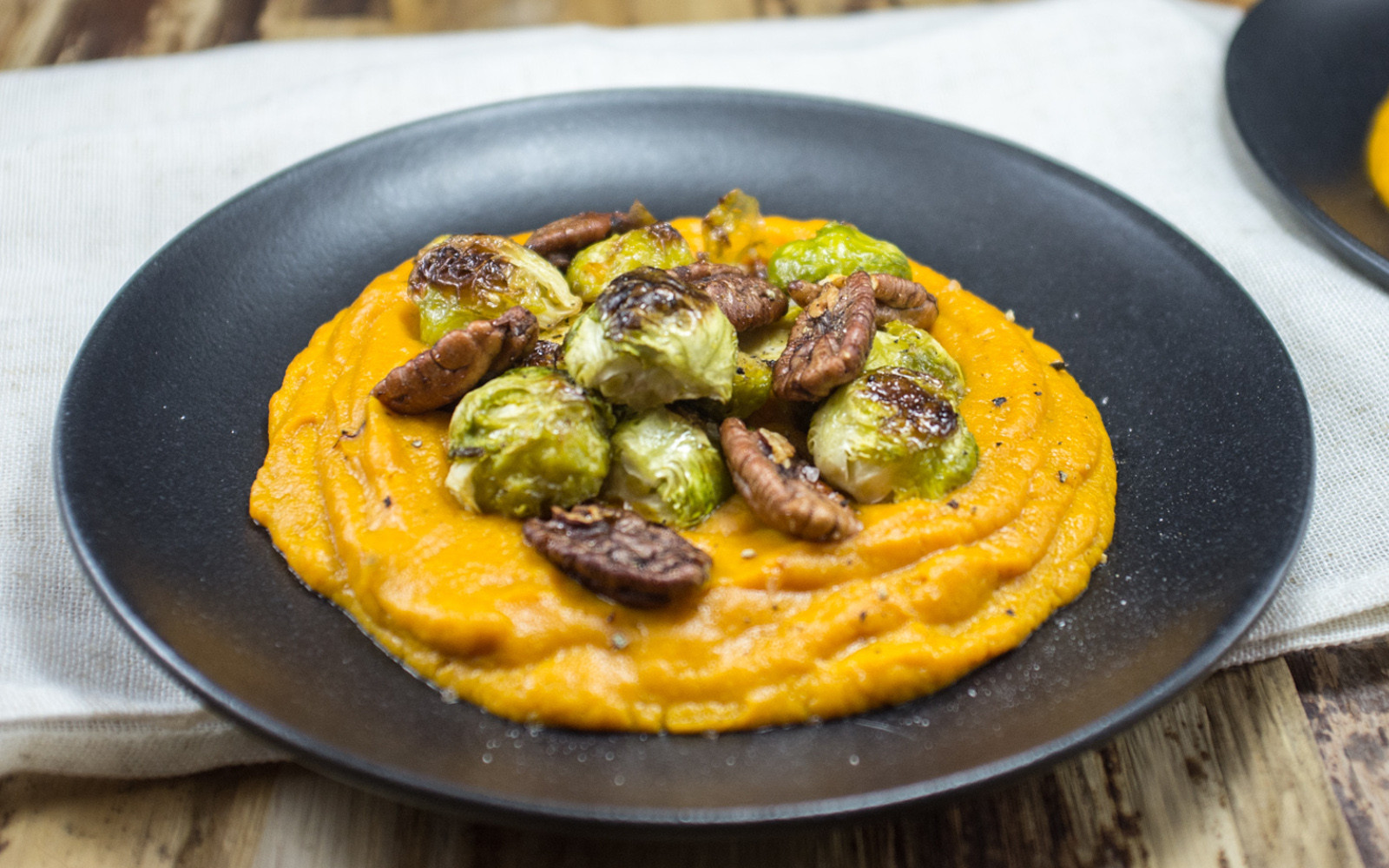 Mashed Sweet Potatoes Vegan
 Sweet Potato Mash With Maple Pecans and Brussels Sprouts