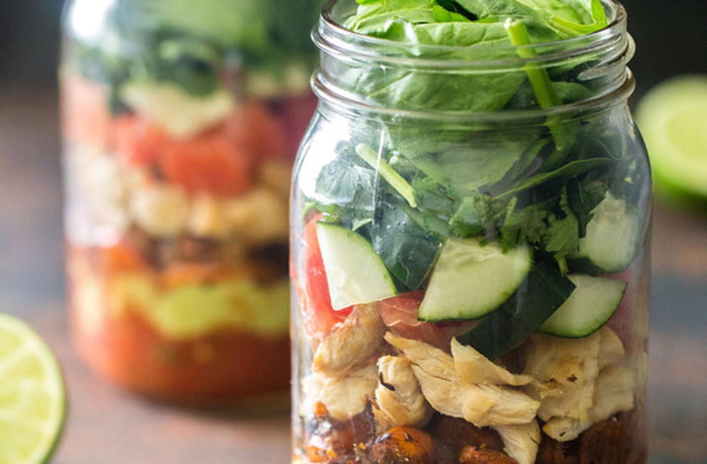 Mason Jar Salad Recipes Low Calorie
 Mason Jar Chicken Taco Salad